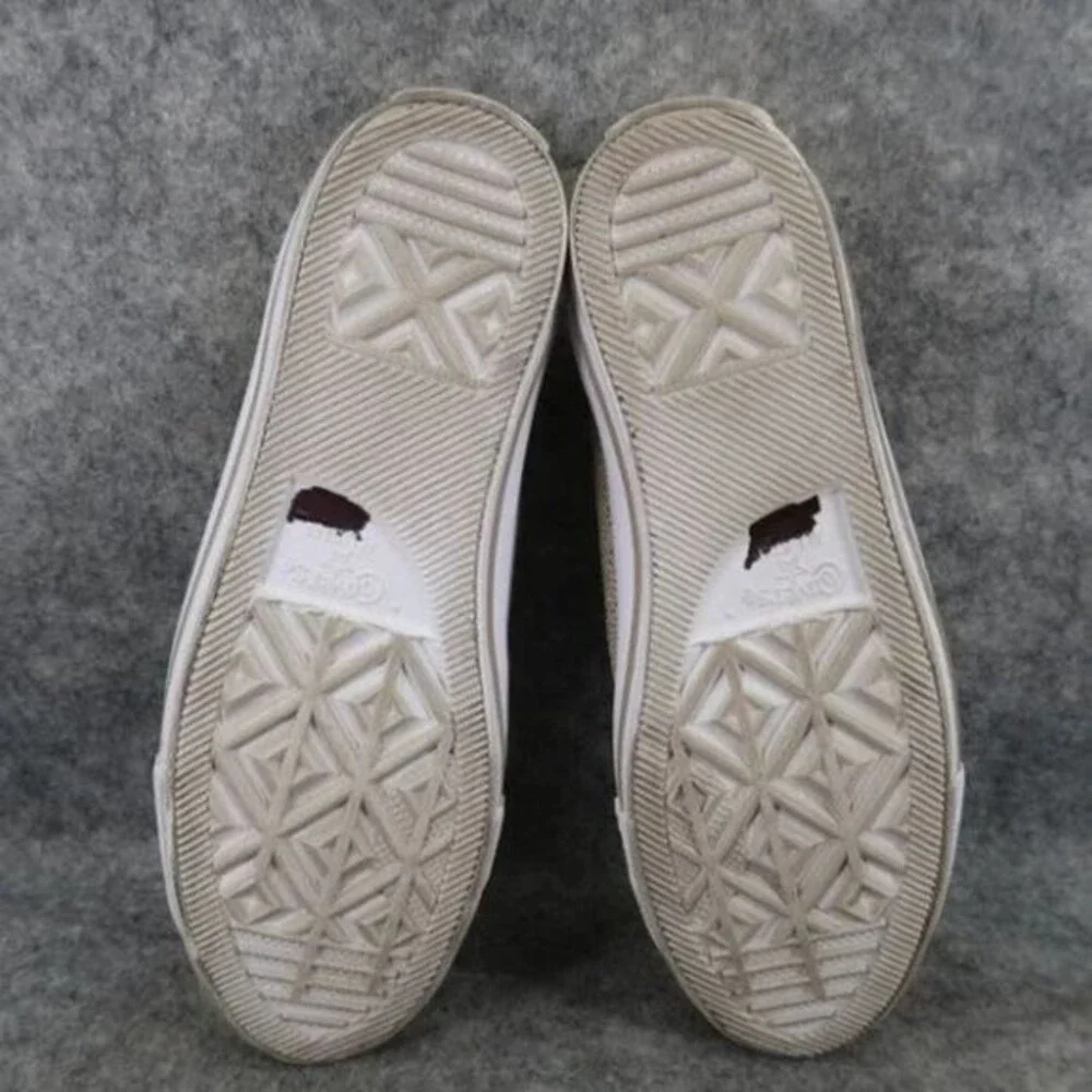 Converse All Star Sneakers Womens 5.5 Metallic Textured‎ Leather Cap Toe Lace Up - Picture 7 of 9